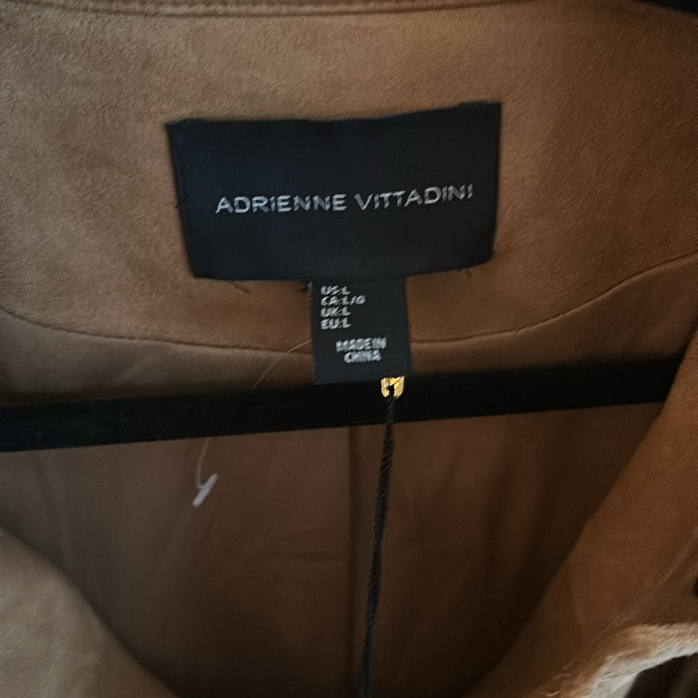 Adrienne Vittadini Faux Suede Moto Jacket - camel - Picture 2 of 4